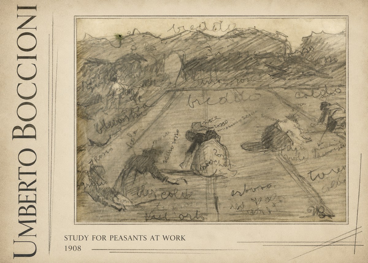 Umberto Boccioni Study for Peasants at Work No3 - Juliste