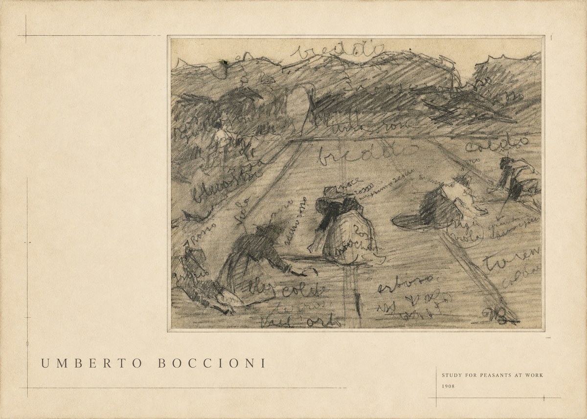 Umberto Boccioni Study for Peasants at Work No5 - Juliste
