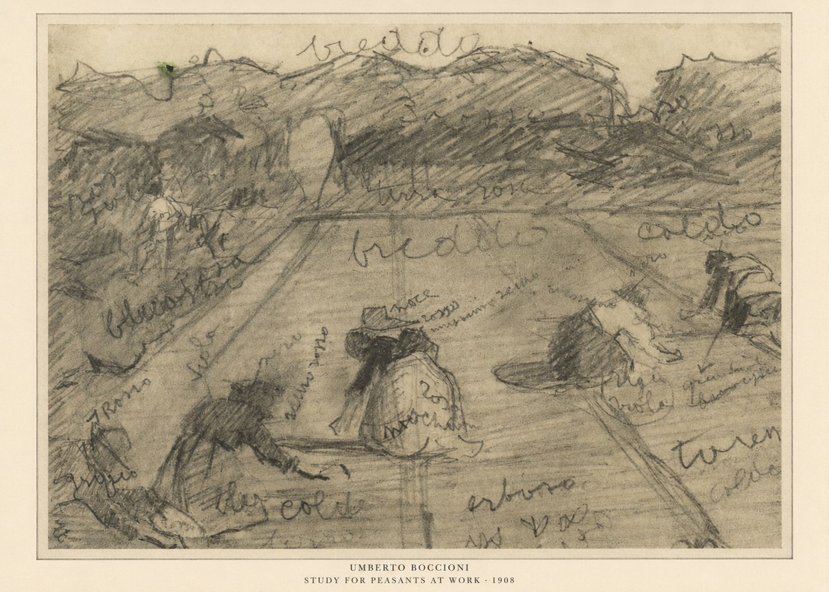 Umberto Boccioni Study for Peasants at Work No6 - Juliste