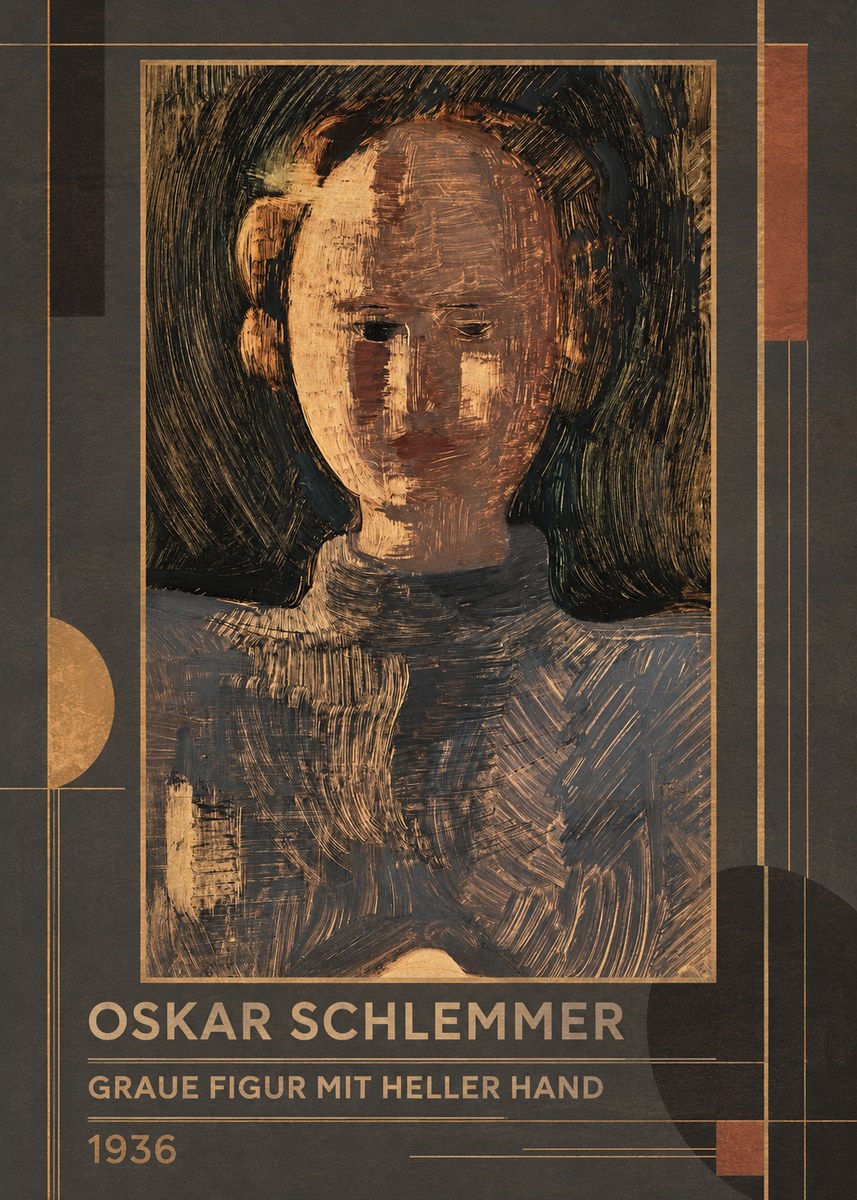 Oskar Schlemmer Graue Figur Mit Heller Hand No1 - Juliste