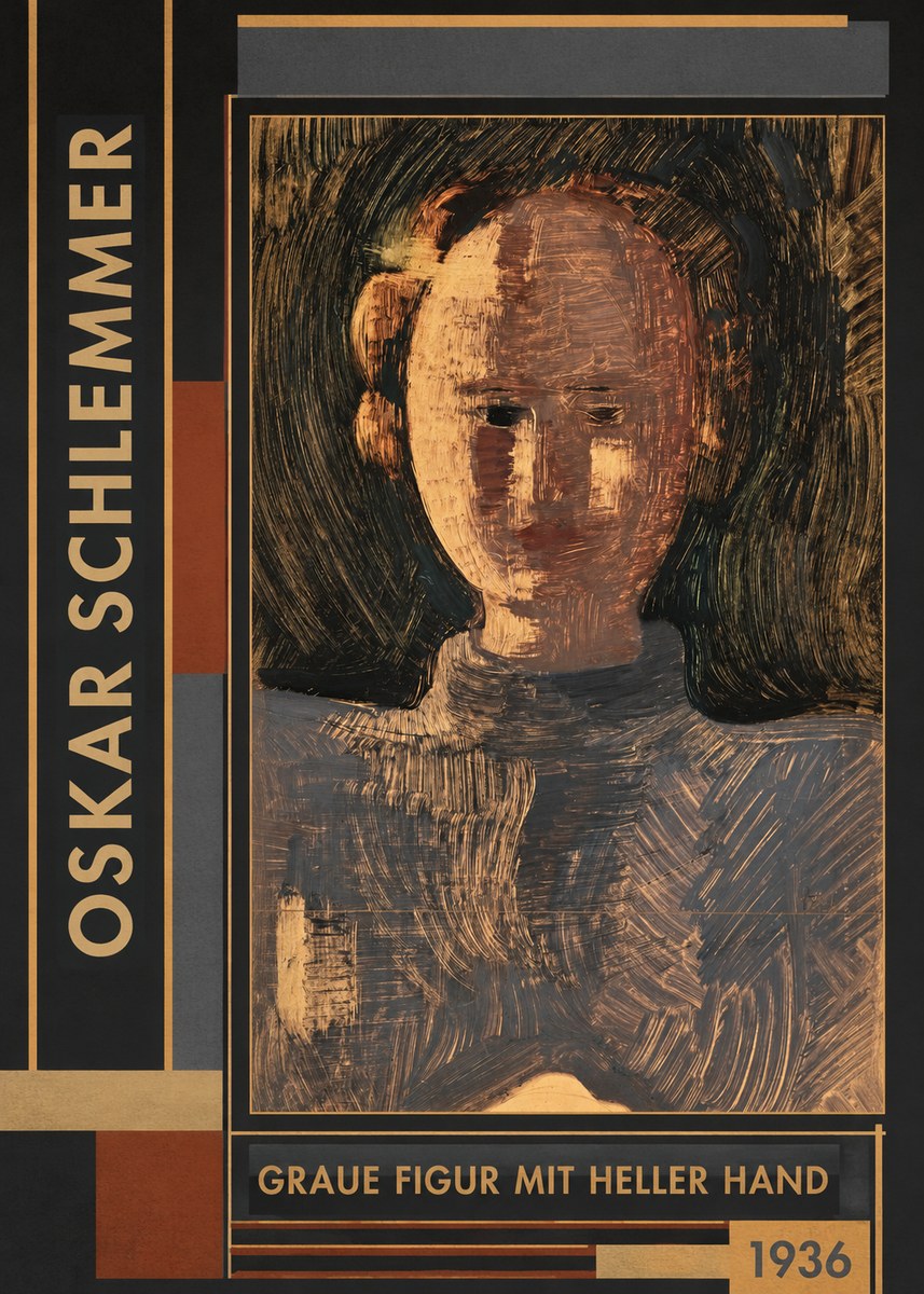 Oskar Schlemmer Graue Figur Mit Heller Hand No4 - Juliste