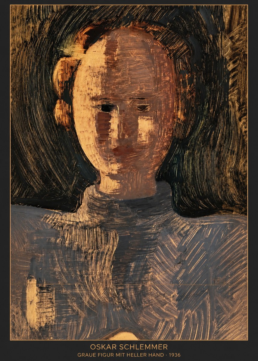 Oskar Schlemmer Graue Figur Mit Heller Hand No6 - Juliste