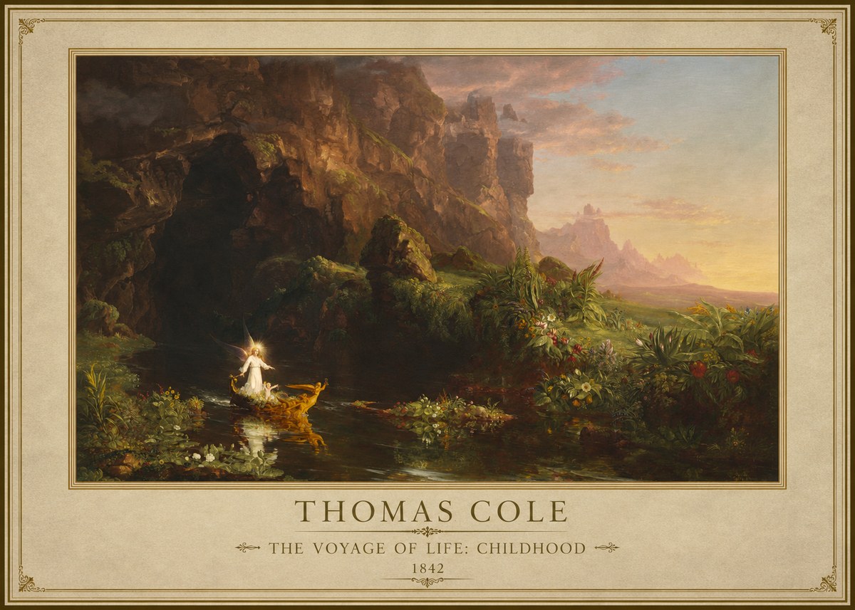 Thomas Cole The Voyage of Life: Childhood IV No1 - Juliste