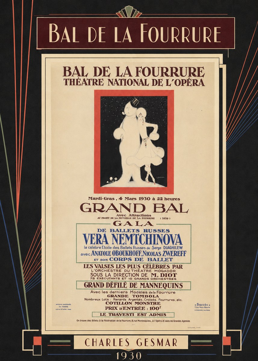 Charles Gesmar Bal De La Fourrure Théâtre National De L'opéra No4 - Juliste
