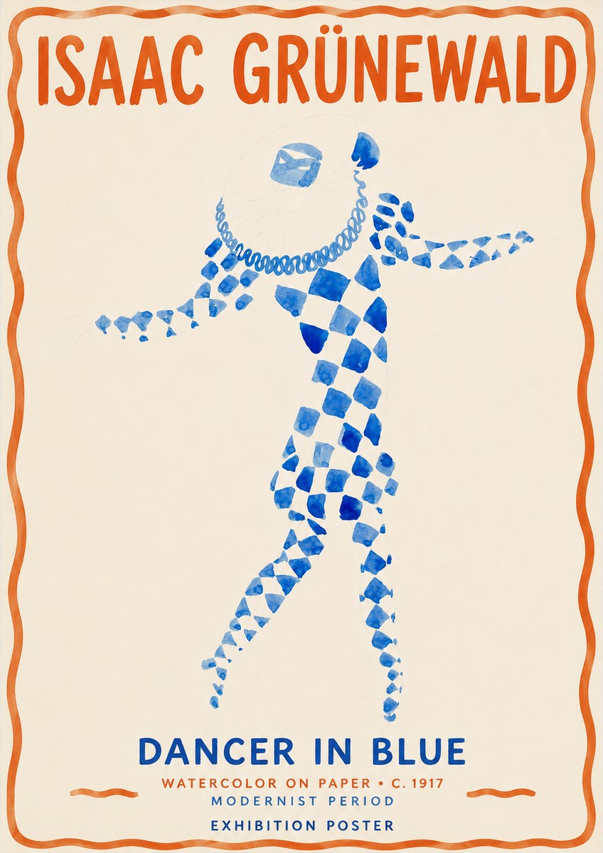 Isaac Grünewald Dancer in Blue No2 - Juliste