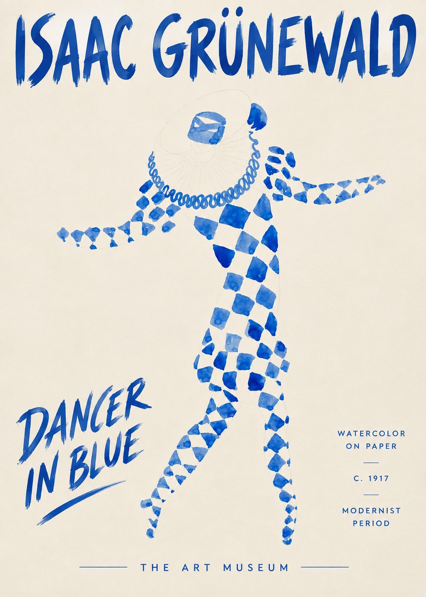 Isaac Grünewald Dancer in Blue No3 - Juliste