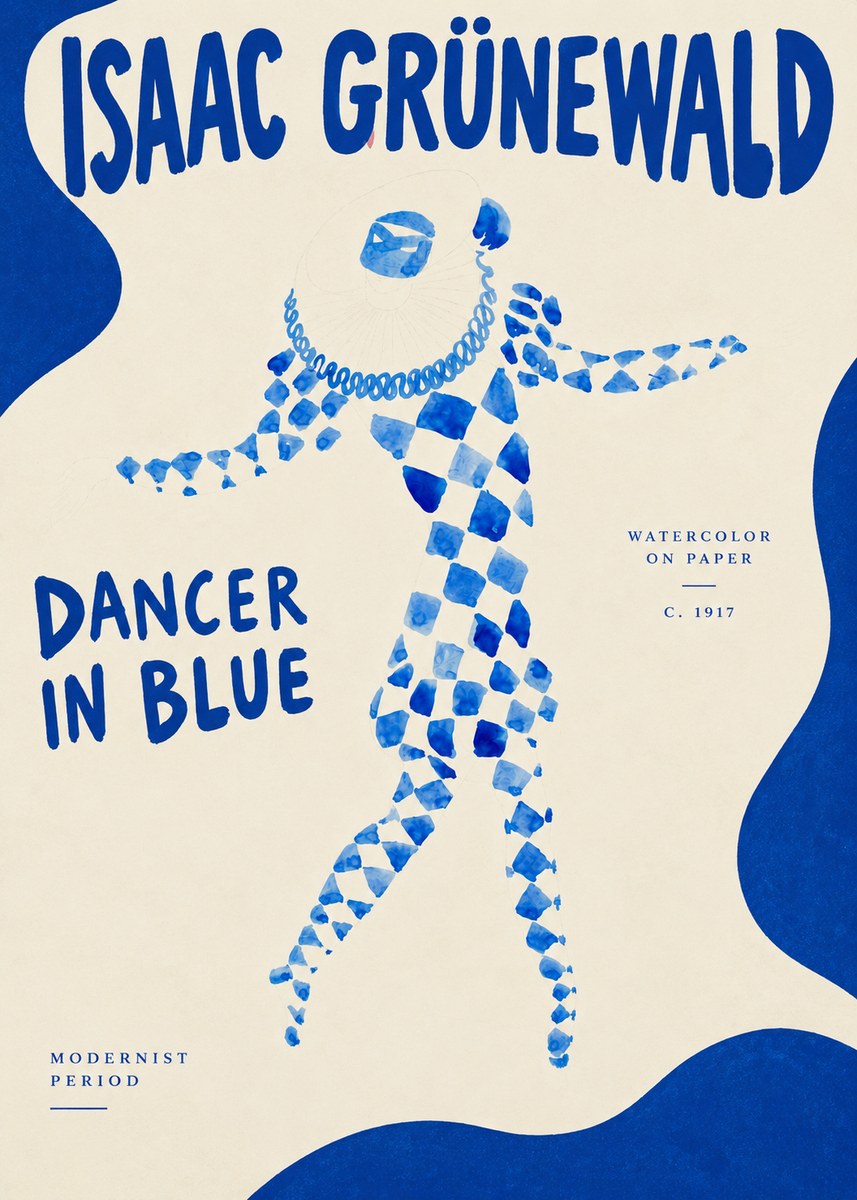 Isaac Grünewald Dancer in Blue No4 - Juliste