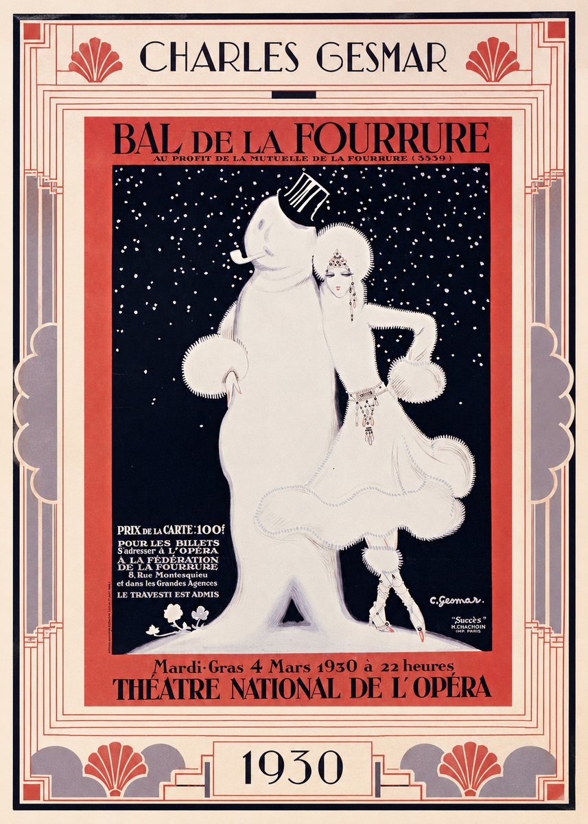 Charles Gesmar Bal De La Fourrure II No1 - Juliste