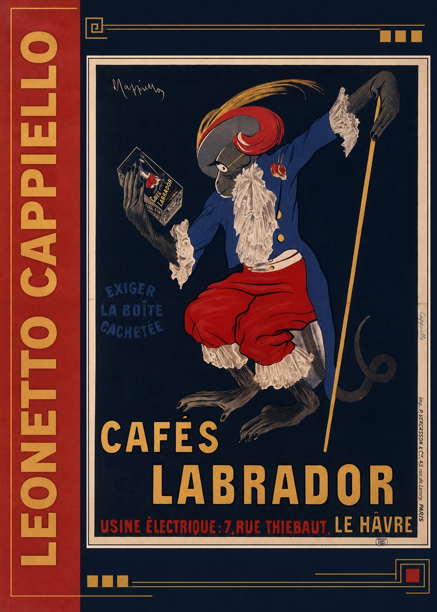 Leonetto Cappiello Cafés Labrador No2 - Juliste