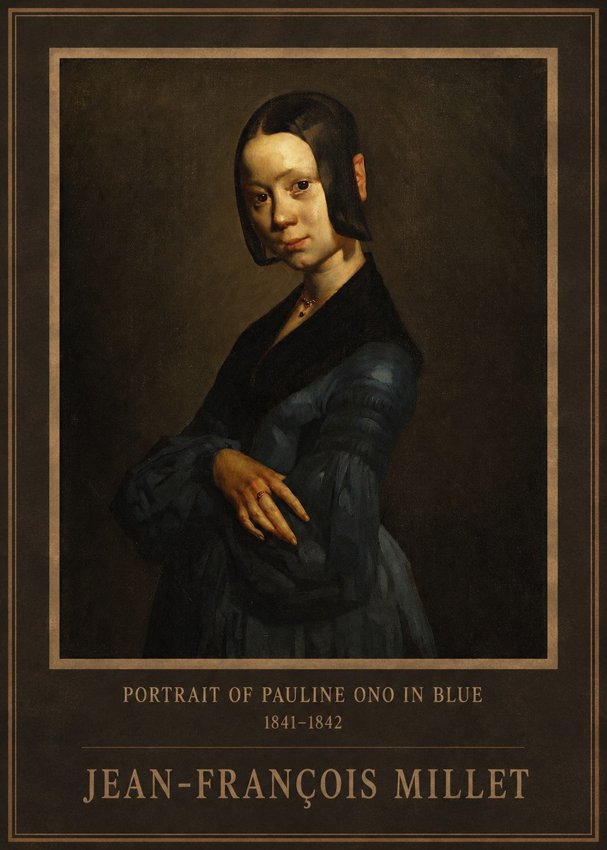 Jean-François Millet Portrait of Pauline Ono in Blue No1 - Juliste