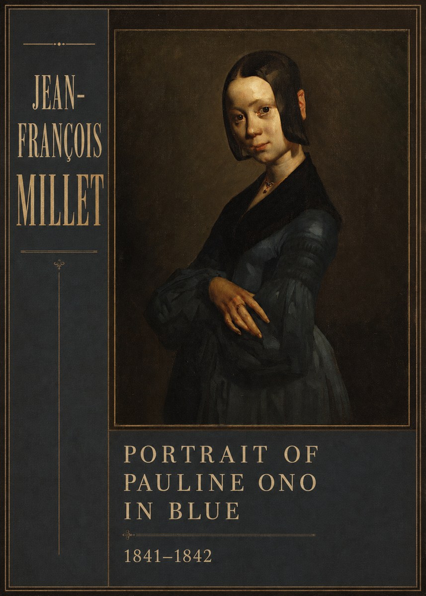 Jean-François Millet Portrait of Pauline Ono in Blue No3 - Juliste