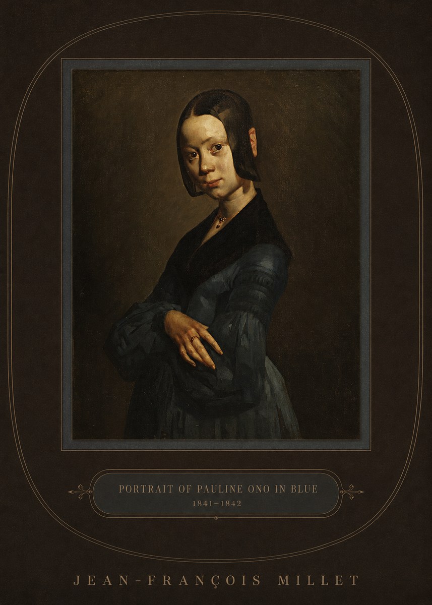 Jean-François Millet Portrait of Pauline Ono in Blue No4 - Juliste