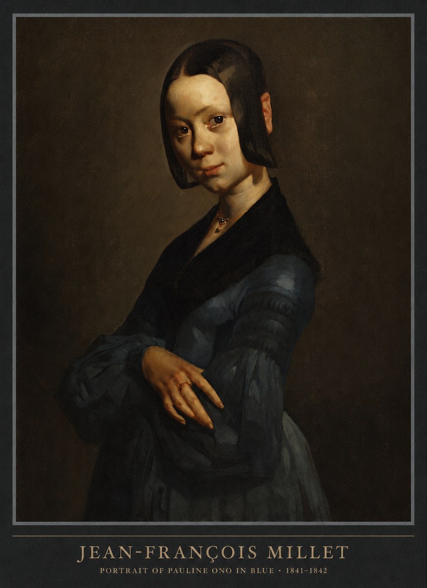 Jean-François Millet Portrait of Pauline Ono in Blue No6 - Juliste