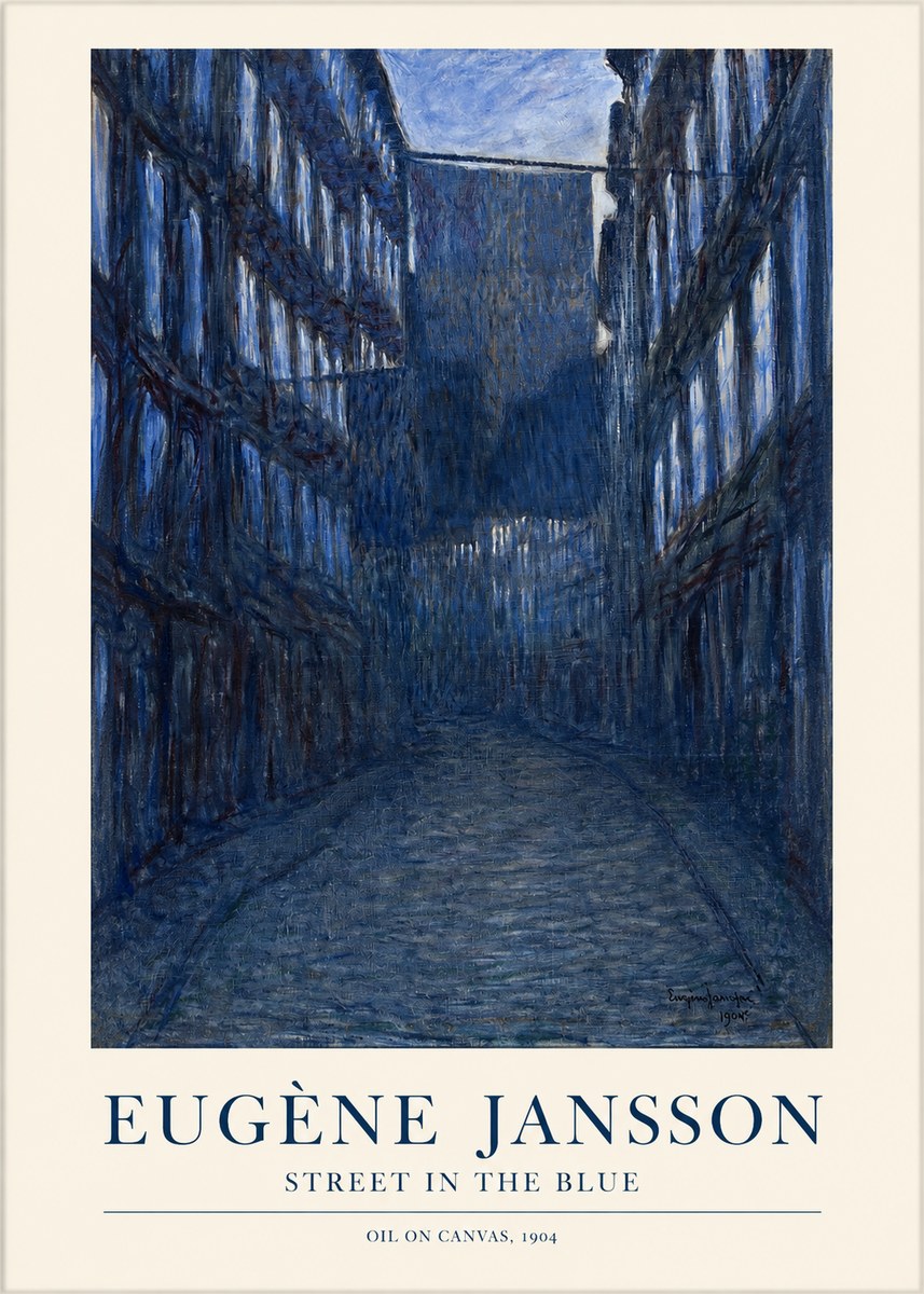 Eugène Jansson Street in the Blue No1 - Juliste