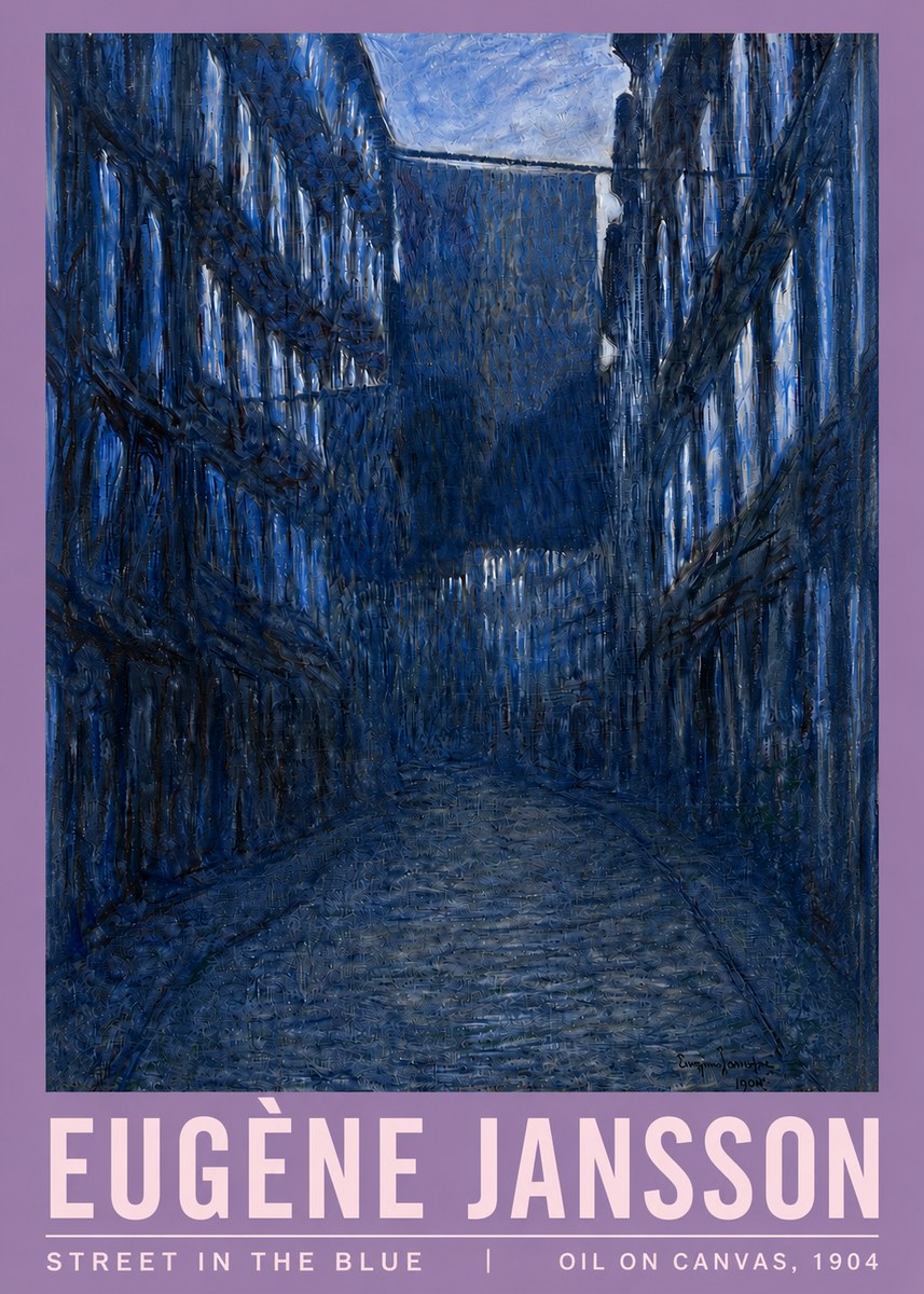 Eugène Jansson Street in the Blue No3 - Juliste