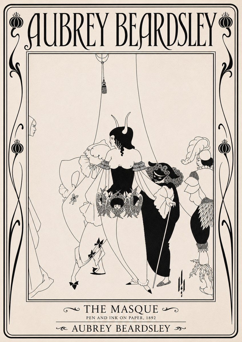 Aubrey Beardsley The Masque No5 - Juliste