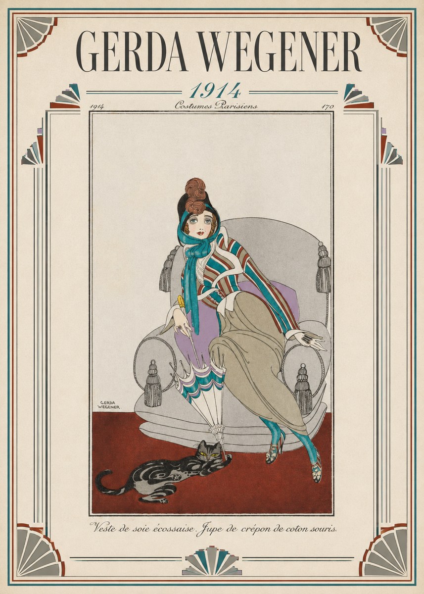 Gerda Wegener Veste De Soie Écossaise. Jupe De Crépon De Coton Souris. No1 - Juliste