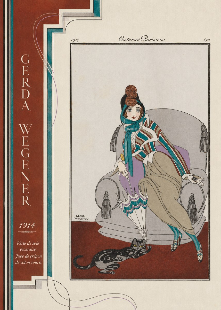 Gerda Wegener Veste De Soie Écossaise. Jupe De Crépon De Coton Souris. No2 - Juliste