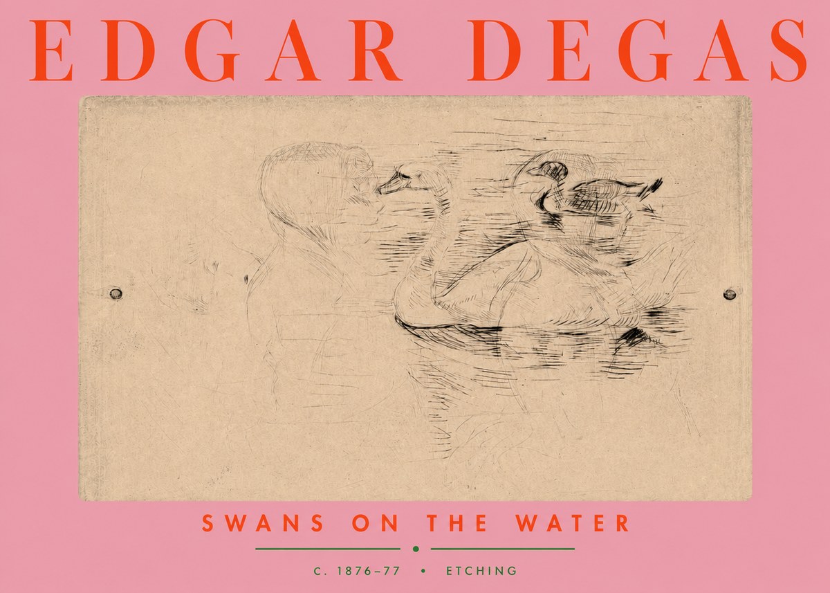 Edgar Degas Swans on the Water No3 - Juliste