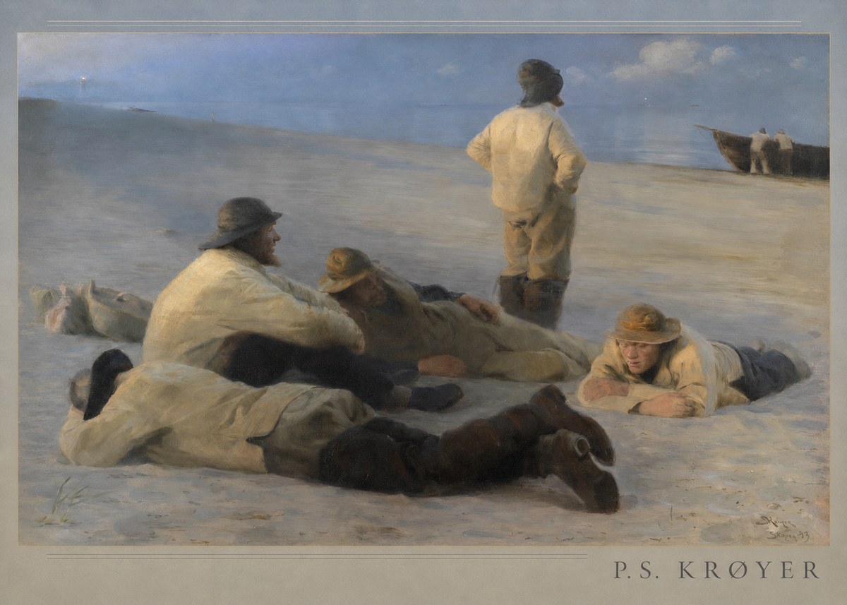 P.S. Krøyer Fishermen on Skagen Beach No3 - Juliste