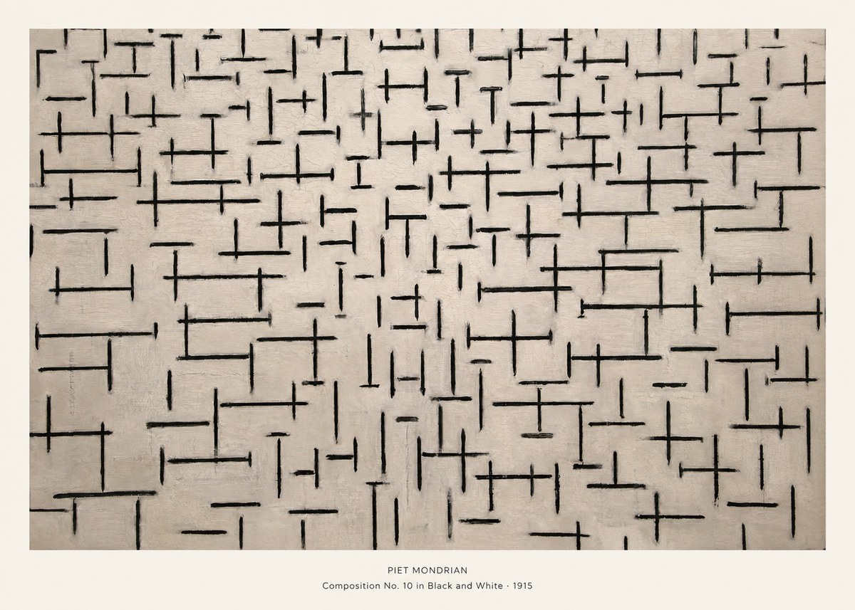 Piet Mondrian Composition No. 10 in Black and White No5 - Juliste