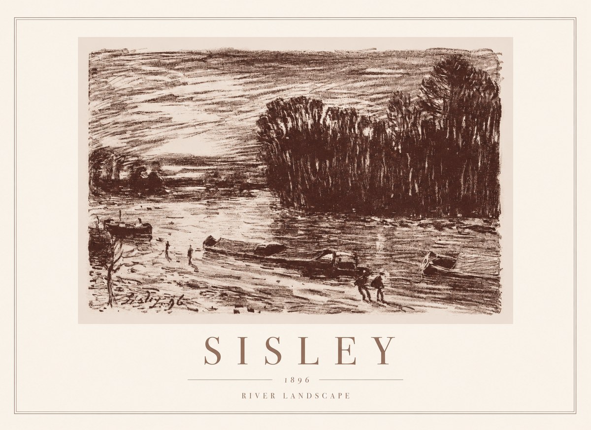 Sisley River Landscape No1 - Juliste