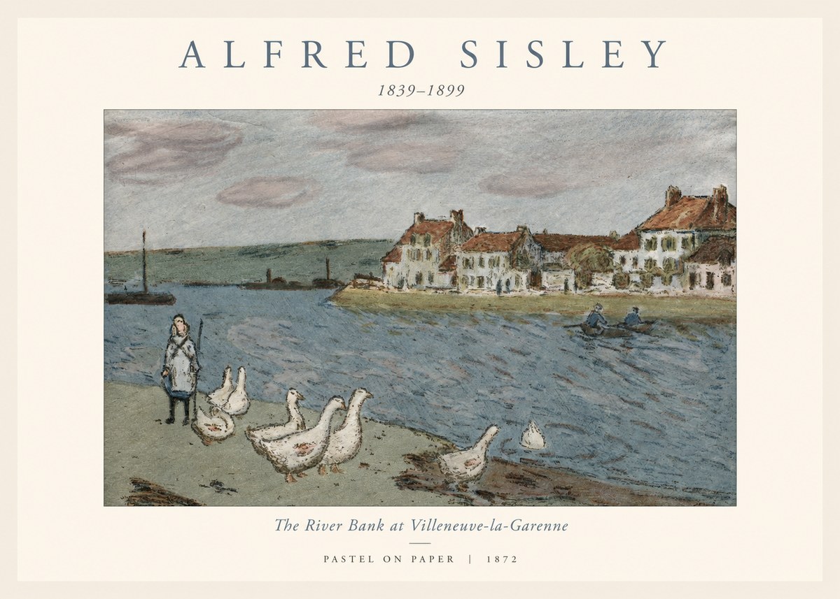 Sisley The River Bank at Villeneuve-la-garenne No1 - Juliste