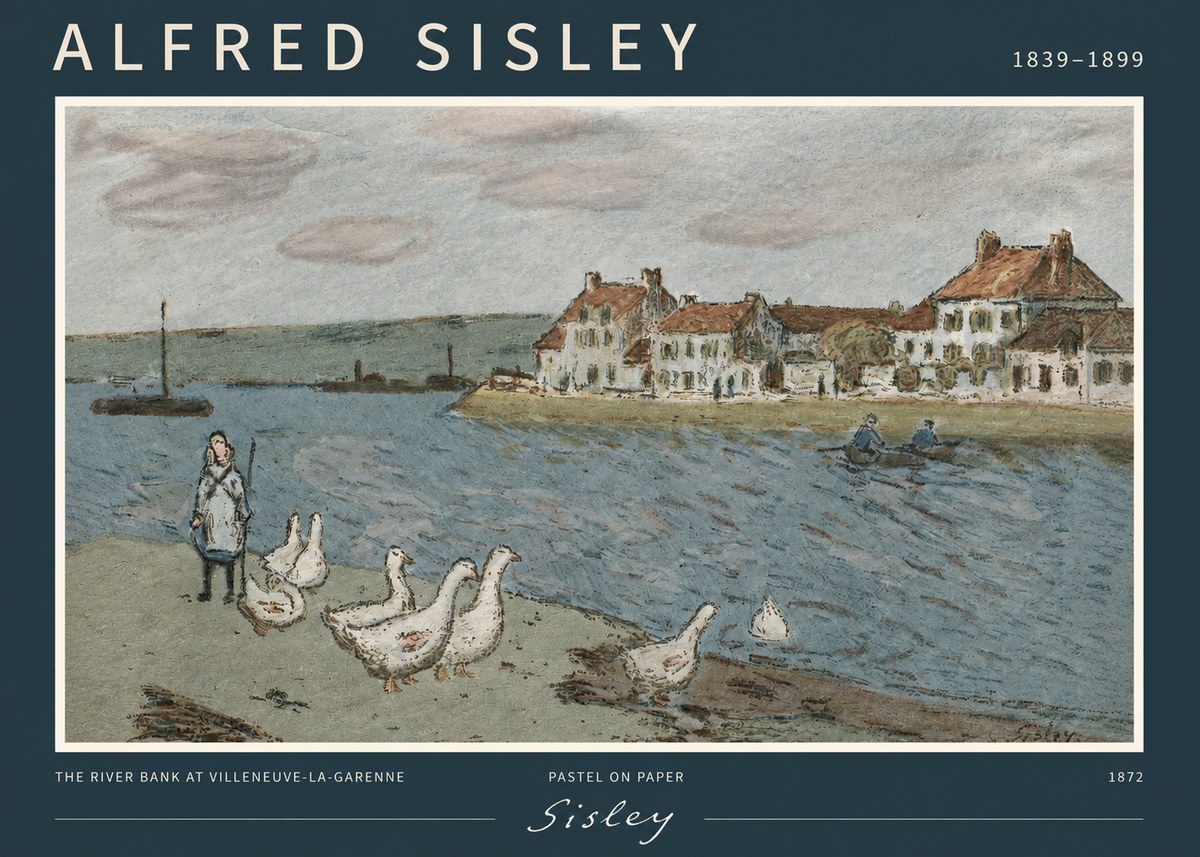 Sisley The River Bank at Villeneuve-la-garenne No2 - Juliste