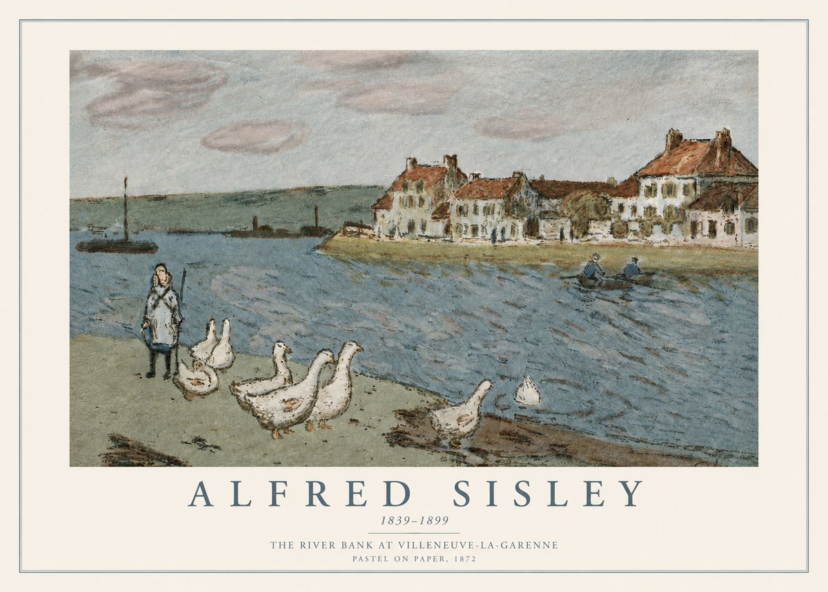 Sisley The River Bank at Villeneuve-la-garenne No3 - Juliste