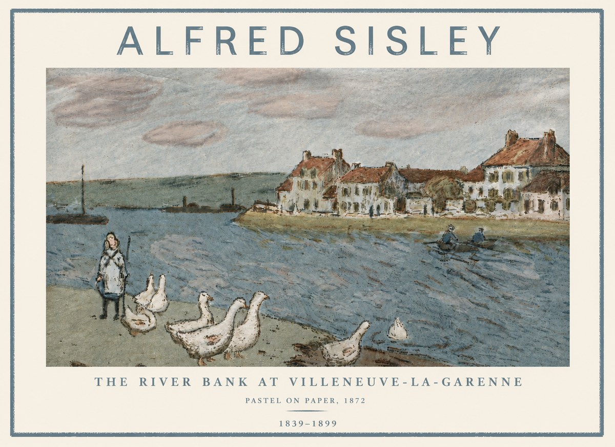 Sisley The River Bank at Villeneuve-la-garenne No5 - Juliste