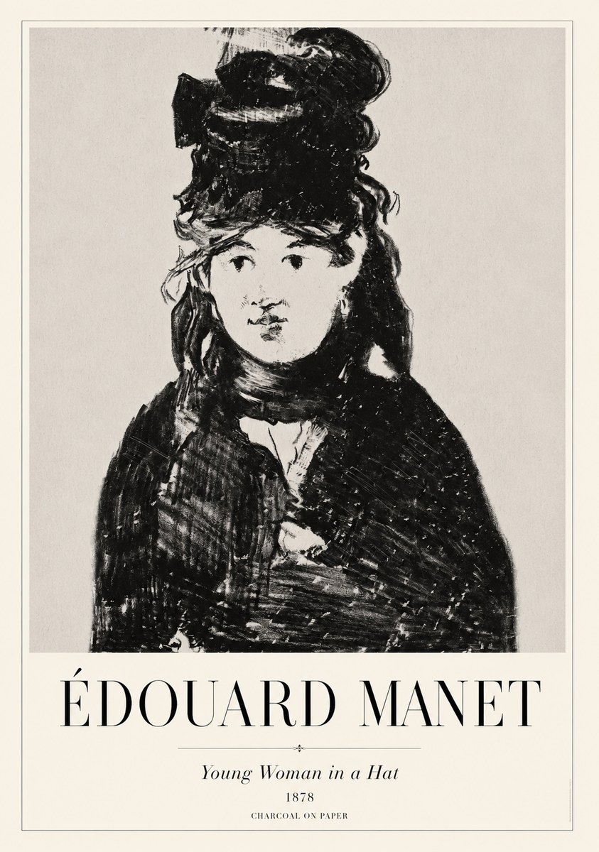Édouard Manet Young Woman in a Hat III No1 - Juliste