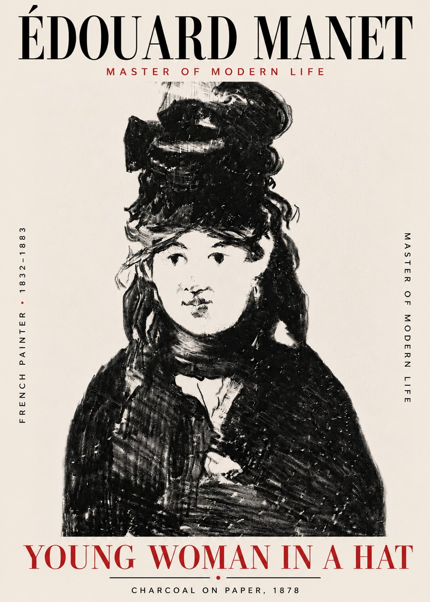 Édouard Manet Young Woman in a Hat III No6 - Juliste