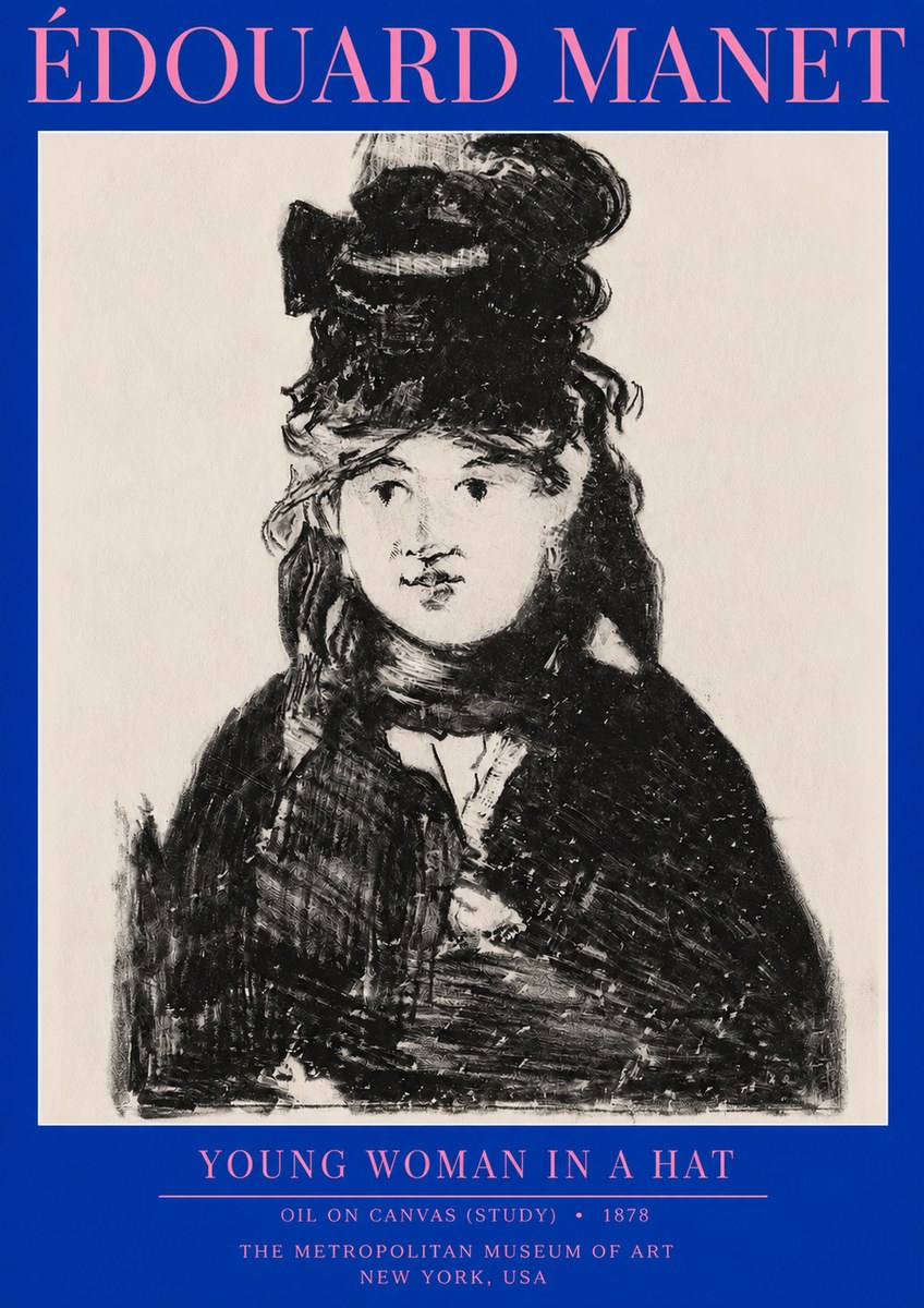 Édouard Manet Young Woman in a Hat IV No2 - Juliste