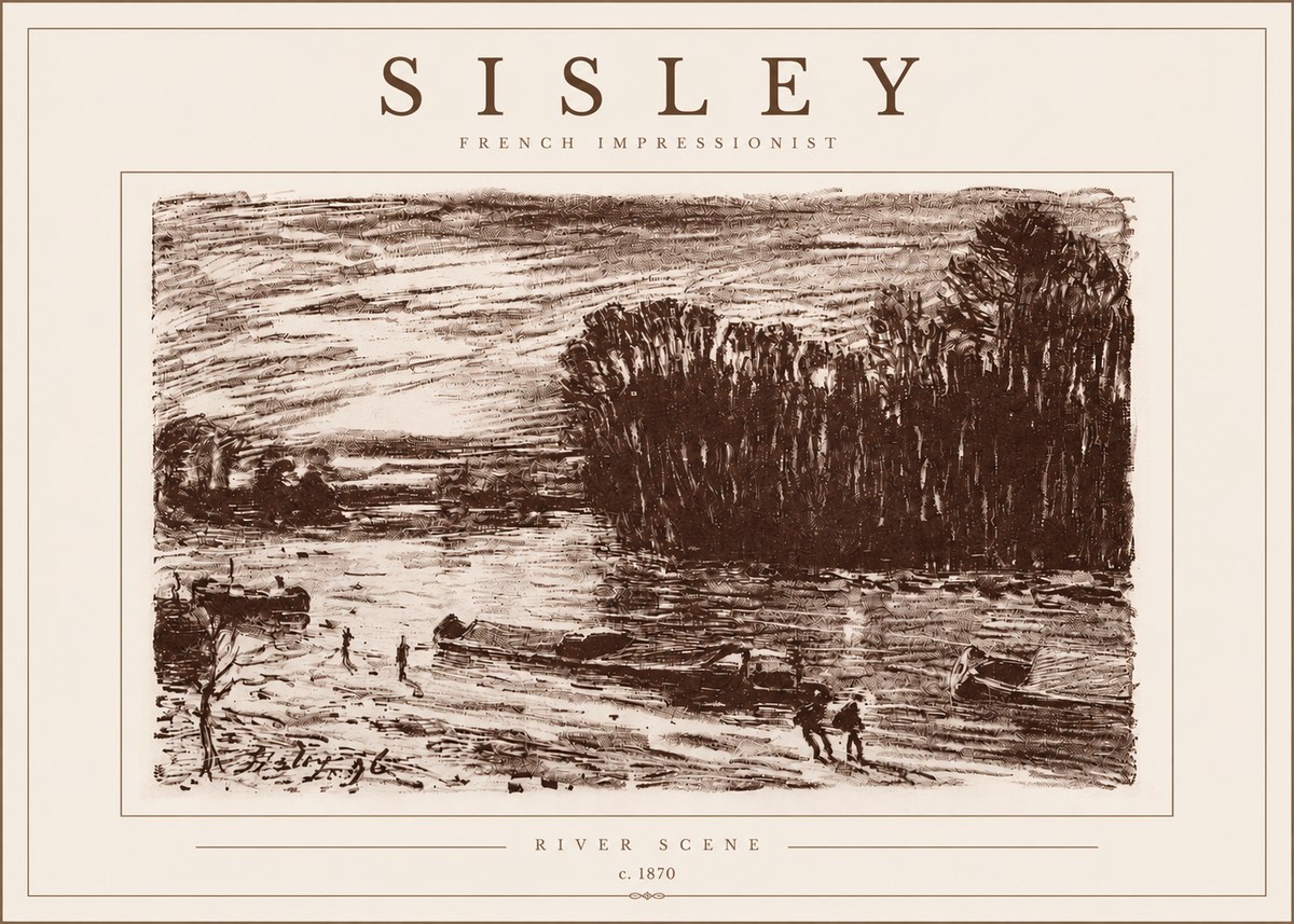 Sisley River Scene No5 - Juliste