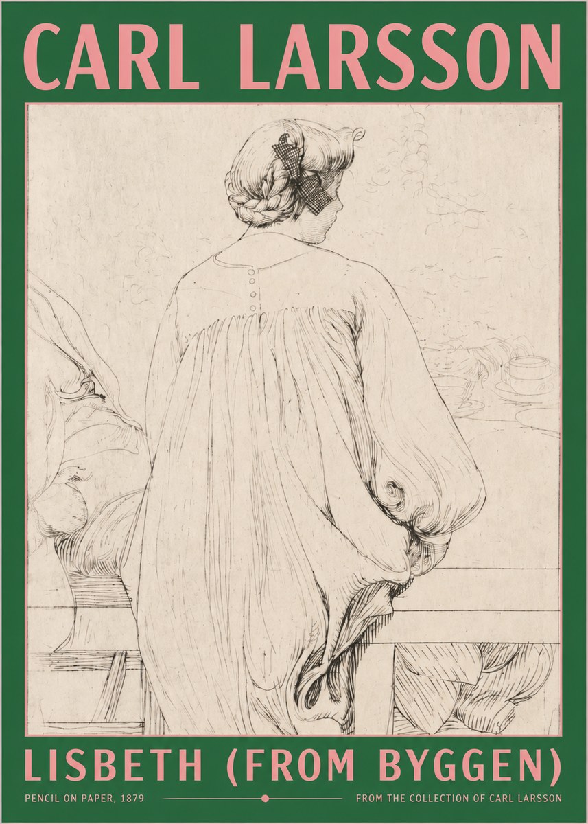 Carl Larsson Lisbeth (from Byggen) No2 - Juliste