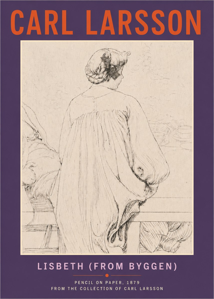 Carl Larsson Lisbeth (from Byggen) No4 - Juliste