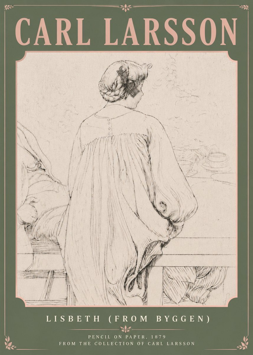 Carl Larsson Lisbeth (from Byggen) No5 - Juliste