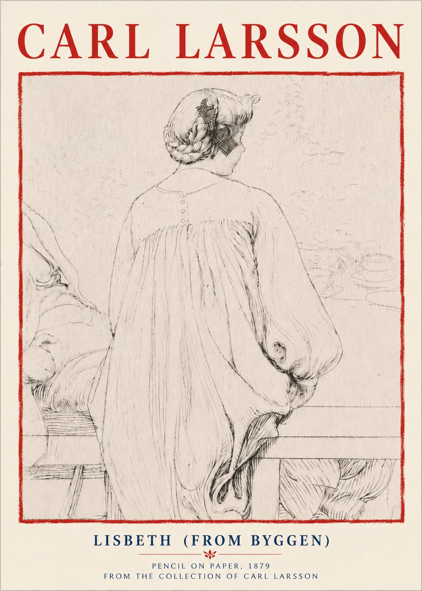 Carl Larsson Lisbeth (from Byggen) No6 - Juliste