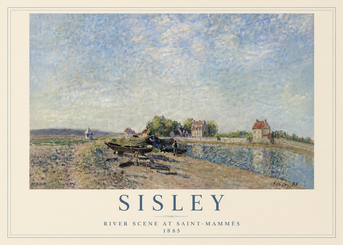 Sisley River Scene at Saint-mammès No5 - Juliste