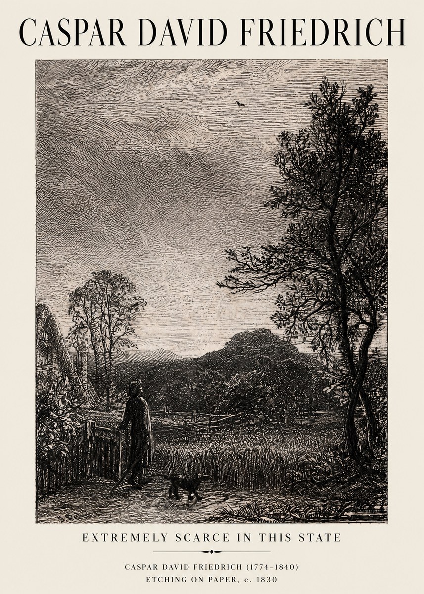 Caspar David Friedrich Extremely Scarce in This State No1 - Juliste