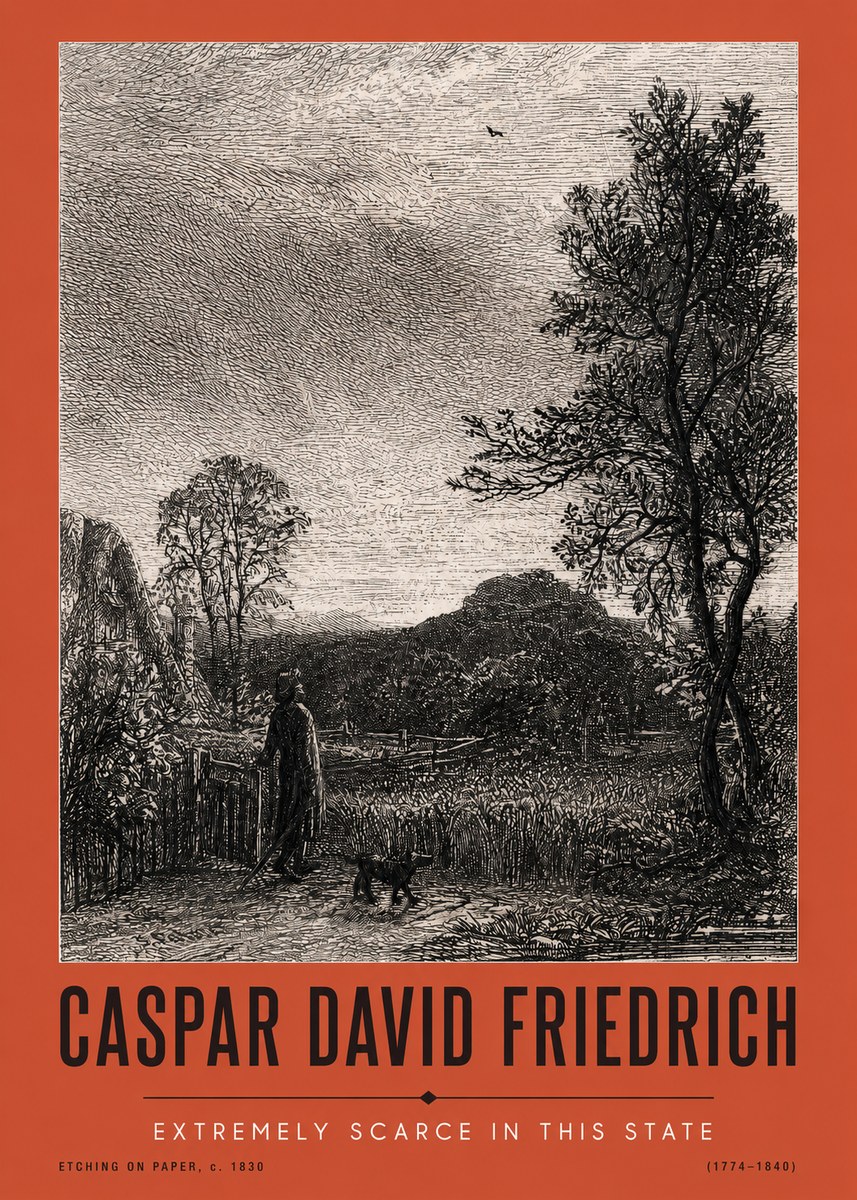 Caspar David Friedrich Extremely Scarce in This State No2 - Juliste