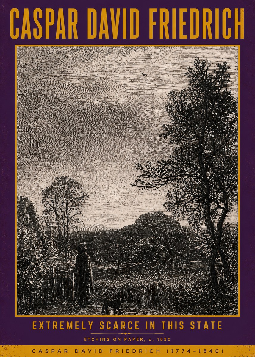 Caspar David Friedrich Extremely Scarce in This State No5 - Juliste