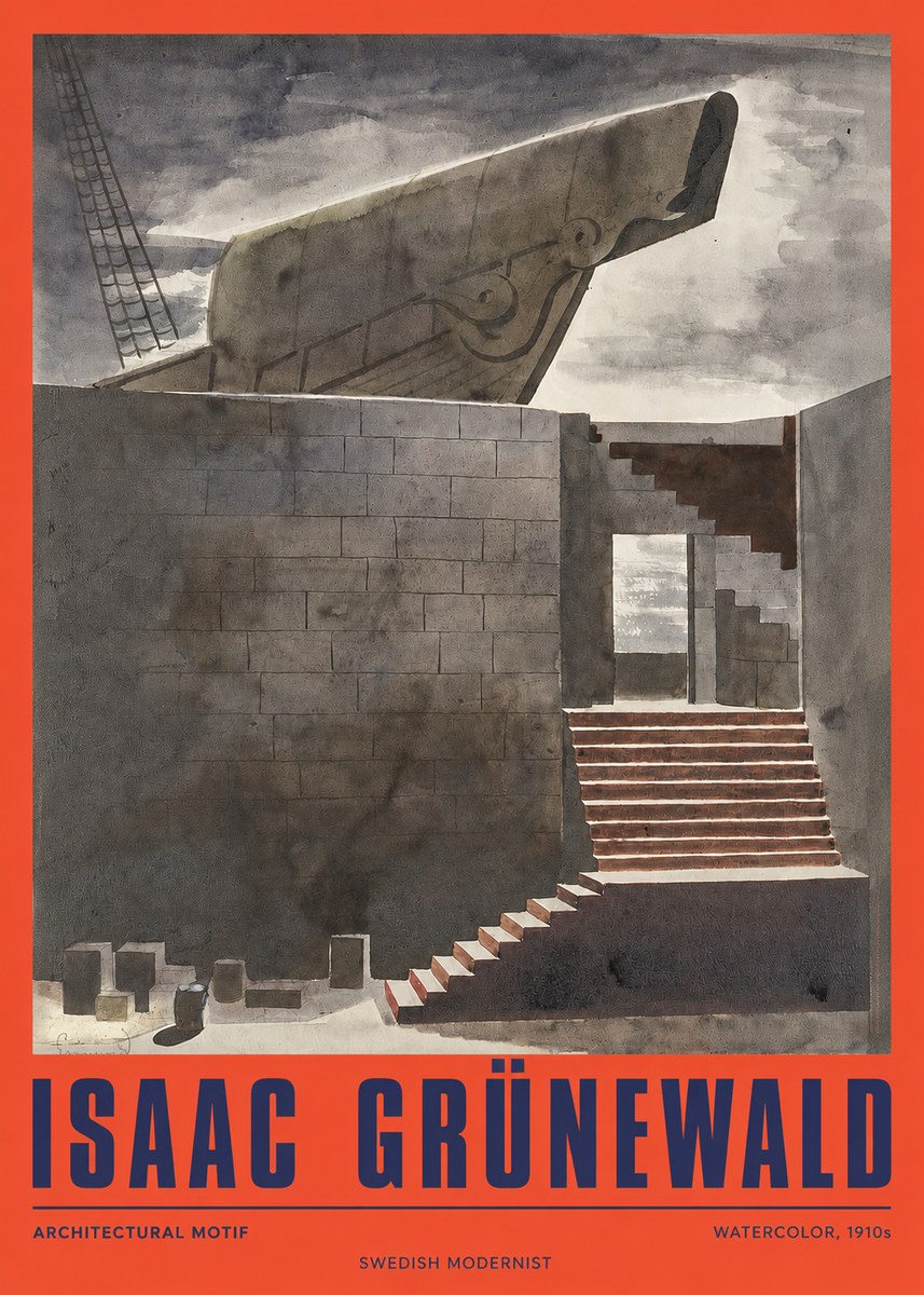 Isaac Grünewald Architectural Motif II No2 - Juliste