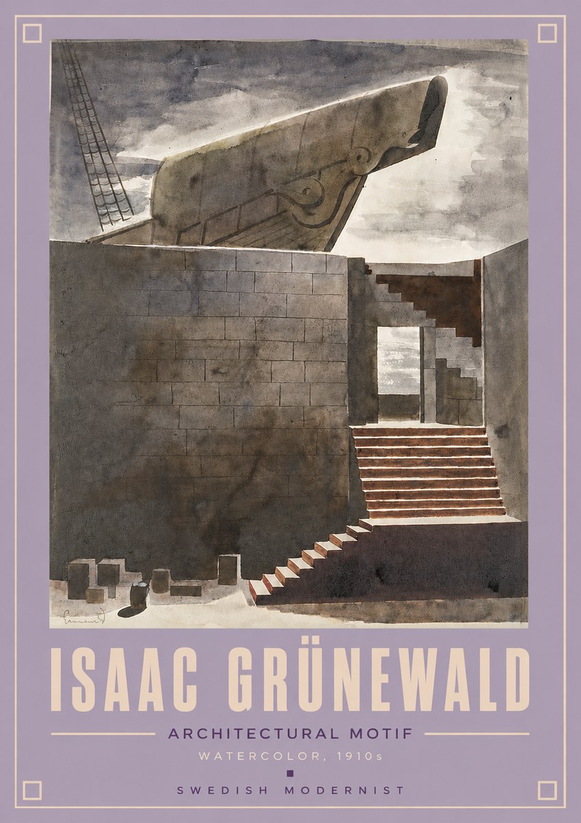 Isaac Grünewald Architectural Motif II No4 - Juliste