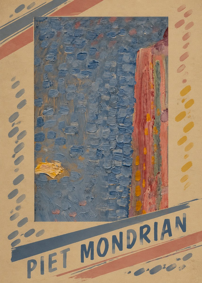 Piet Mondrian Façade in Sunlight No5 - Juliste