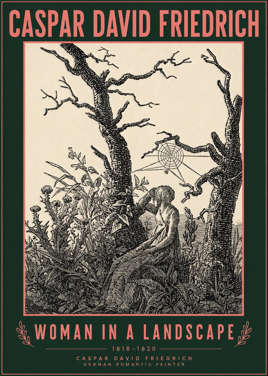 Caspar David Friedrich Woman in a Landscape No2 - Juliste