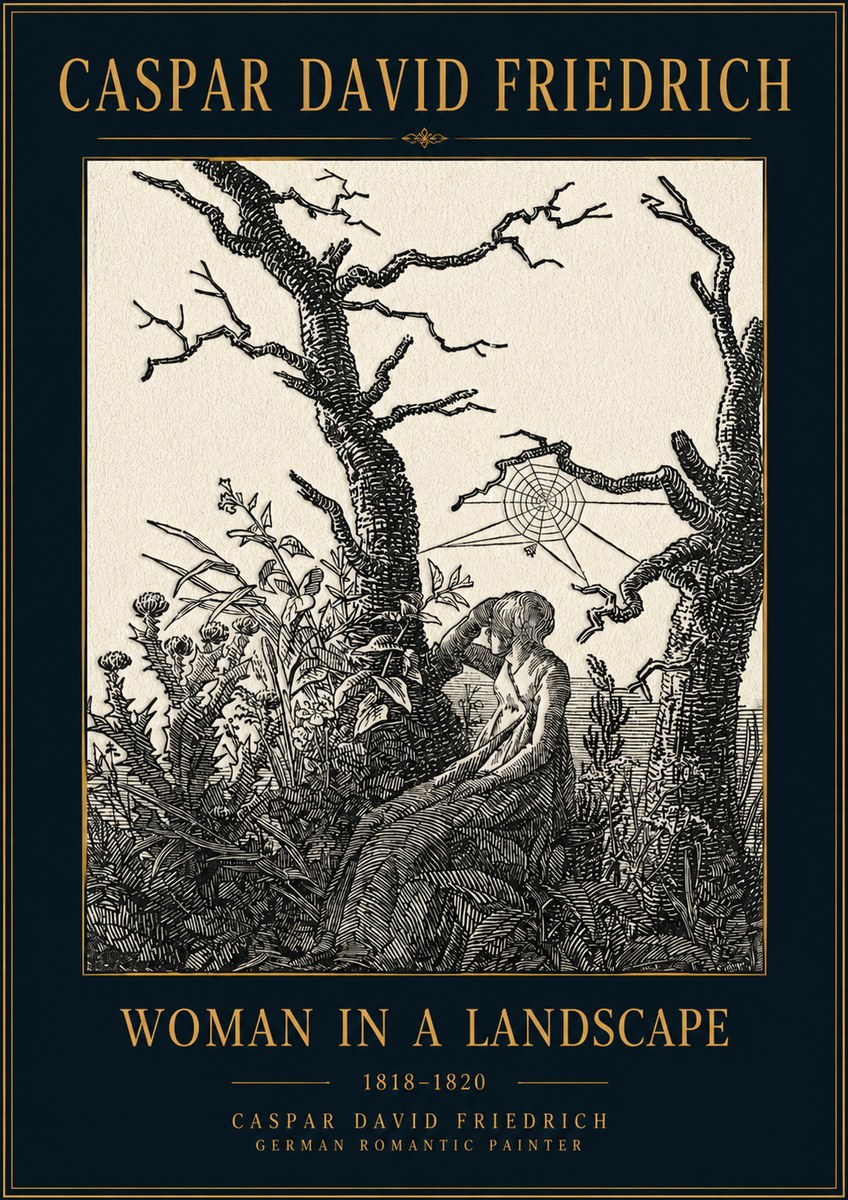 Caspar David Friedrich Woman in a Landscape No4 - Juliste
