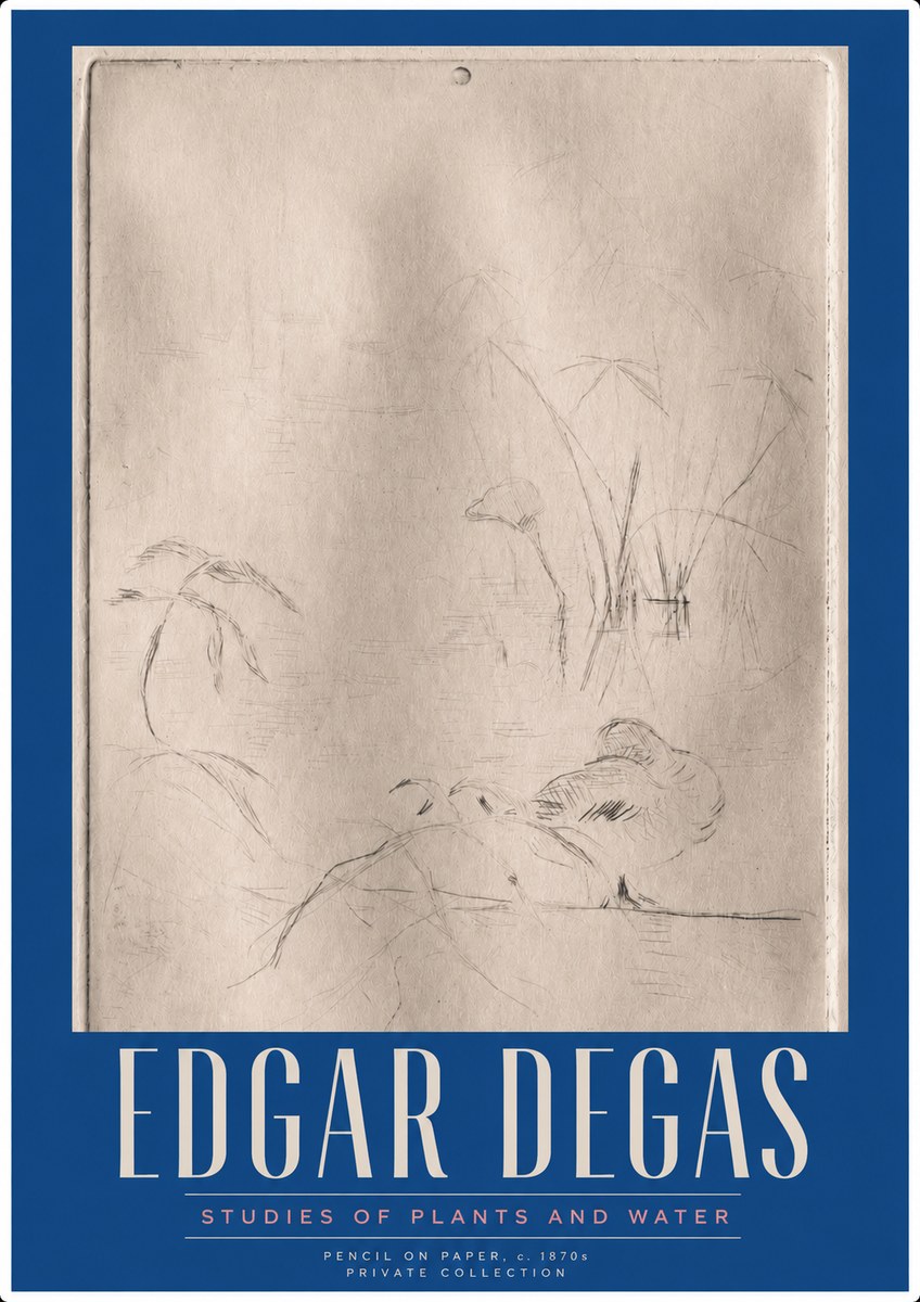 Edgar Degas Studies of Plants and Water No3 - Juliste