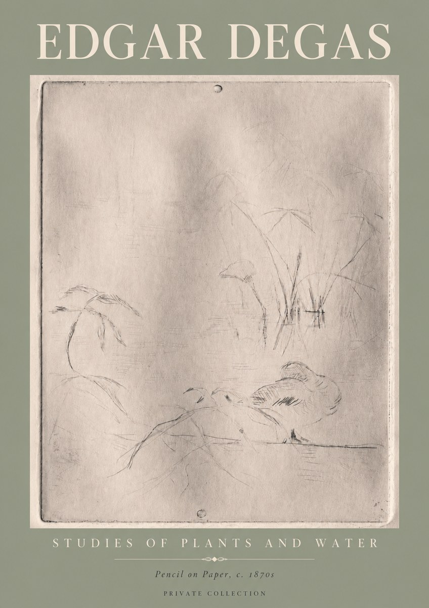 Edgar Degas Studies of Plants and Water No4 - Juliste