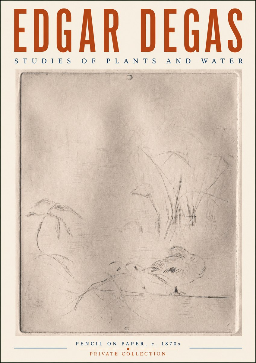 Edgar Degas Studies of Plants and Water No6 - Juliste